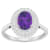 8x6mm Oval Amethyst And White Topaz Accents Rhodium Over Sterling Silver
Double Halo Ring