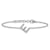 Rhodium Over 14k White Gold Diamond Sideways Letter E Bracelet