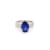 4.08 Ctw Blue Sapphire and 0.56 Ctw White Diamond Ring in 14K WG