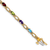 14k Yellow Gold and 14k White Gold Diamond and Rainbow Gemstone Bracelet