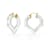 14K Yellow Gold Over Sterling Silver Heart Gem Acrylic Hoops in Clear