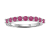 Round Ruby Sterling Silver Anniversary Style Stackable Band Ring, 0.90ctw