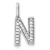 14K White Gold Diamond Letter N Initial Pendant