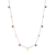 Two-tone Base Metal Charm Color Bead Necklace 40 inch