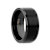 VULCAN Flat Black Tungsten Ring with Brushed Center & Polished Edges 10mm