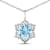 1.90ctw 14K White Gold Aquamarine and White Diamond Pendant with 18 inch
Cable Chain