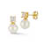 Rachel Zoe Simulated Pearl and CZ Drop Earrings in 14K Gold Over Brass