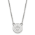 Rhodium Over Sterling Silver NHL LogoArt Winnipeg Jets Small Pendant Necklace