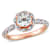 Aquamarine and Diamond 14K Rose Gold Swirl Ring 0.84ctw