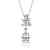 Pear Shape CZ Cluster Pendant Necklace In White Gold Over Brass