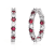 Red Color Cubic Zirconia, Rhodium White Gold Over Brass Base Inside Out
Hoop Earrings  6.9ctw