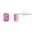 6x4mm Emerald Cut Pink Topaz Rhodium Over 10k White Gold Stud Earrings
