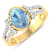 1.58ctw Blue Aquamarine and Diamond 14K Yellow Gold Halo Ring