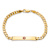 14k Yellow Gold Medical Red Enamel Flat Curb Link ID Bracelet