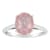 10x8mm Oval Rose Quartz Rhodium Over Sterling Silver Ring
