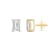 White Cubic Zirconia 14k Yellow Gold Studs With Velvet Gift Box 2.00ctw