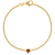 14K Yellow Gold Over Sterling Silver Garnet Curb Chain Bracelet .2ctw