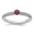 14K White Gold Stackable Expressions Ruby and Diamond Ring 0.075ctw