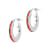 Sterling Silver Red Enamel Round Hoop Earrings