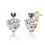 Sapphire Color CZ Two-Stone Heart Drop Earrings In 14K Gold Over
Sterling Silver