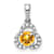 Rhodium Over 10k White Gold 0.25 cttw Yellow Citrine November Birthstone
and Diamond Pendant