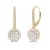 White Cubic Zirconia 14k Yellow Gold Earrings With Velvet Gift Box 2.00ctw