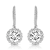 CZ Halo Drop Earrings In Sterling Silver