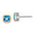 Rhodium Over Sterling Silver with 14k Accent Light Swiss Blue Topaz
Square Stud Earrings