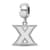 Sterling Silver Rhodium-plated LogoArt Xavier University Small Dangle Bead