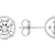 Large Bezel Set CZ Stud Earrings In Sterling Silver