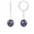 7-8mm Black Cultured Freshwater Pearl and Cubic Zirconia Rhodium Over
Sterling Silver Earrings
