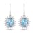 2.56ctw 14K White Gold Oval Aquamarine and White Diamond Halo Earrings