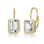 CZ Baguette Drop Earrings In 14K Gold Over Sterling Silver