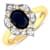1.5ctw Blue Sapphire and Diamond 14K Yellow Gold Halo Ring