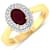 1.11ctw Red Ruby and Diamond 14K Yellow Gold Halo Ring