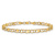 10k Yellow Gold 4mm Double Link Heart Charm Bracelet