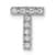 Rhodium Over 14K White Gold Diamond Letter T Initial Charm