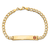 14k Yellow Gold Semi-solid Medical Red Enamel Curb Link ID Bracelet