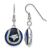 Rhodium Over Sterling Silver MLB LogoArt Toronto Blue Jays Dangle Earrings