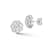 Rachel Zoe CZ Flower Stud Earrings in Rhodium Over Sterling Silver