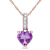 Amethyst & Diamond 10K Rose Gold Pendant With Chain 0.72ctw
