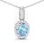 1.40ctw 14K White Gold Oval Aquamarine and White Diamond Pendant with 18
inch Cable Chain