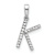 Rhodium Over 14k White Gold Diamond Letter K Initial Pendant