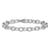 Rhodium Over Sterling Silver 6.5mm Oval Link 7.5 inch Bracelet