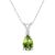 8x5mm Pear Shape Peridot with Diamond Accent 14k White Gold Pendant With Chain