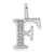 14K White Gold Diamond Letter F Initial Pendant