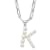 Rhodium Over Sterling Silver 3-5.5mm Freshwater Cultured Pearl LETTER K
18-inch Necklace