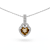 Natural Brown Whisky Quartz Sterling Silver Heart Shape Pendant with Chain