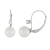 14k White Gold Leverback Earring with 7mm Akoya Pearl and .10CT DTW