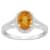 8x6mm Oval Citrine 1/4 ctw Diamond Rhodium Over Sterling Silver Halo Ring
